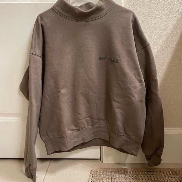 Essentials Tops - essentials dark grey sweatshirt *flawed and altered*